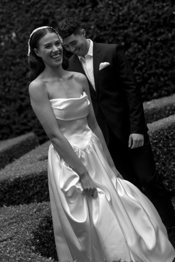 Romantic Soft Satin A Line Long Wedding Dress