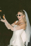 Short Satin Bridal Dress Party Gown With Bow Back