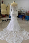 #LY9205 Long Sleeves Off The Shoulder Lace Mermaid Wedding Dress