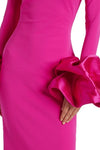 #DZ9384 Hot Pink Long Sleeves Women Event Gown