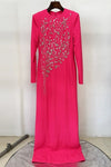 #DZ9388 Luxury Crystal Long Sleeves Formal Lady Dress