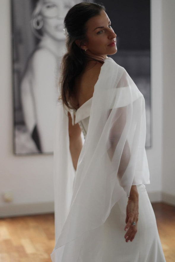 Chiffon Bridal Scarf , Chiffon Bridal Wrap