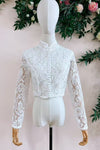 Lace Wedding Jacket High Stand Collar Bridal Bolero DQG1255