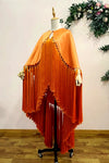 Satin Cape With Super Long Tassel Fringe Outfit ZJ102