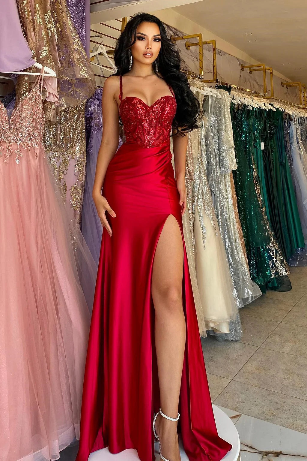 Satin Dress Rose Gold And Grey Dress Hot Stones Fitted Dress La Divine CD380 Sparkly Gowns Satin Dress Rose Gold And Grey Dress Hot Stones Fitted Dress La Divine CD380 Sparkly Gowns