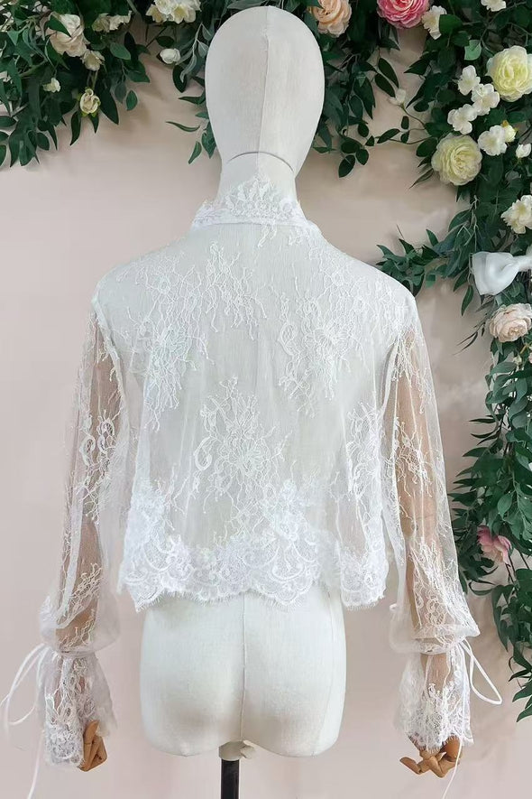 Romantic Lace Long Sleeves Wedding Jacket