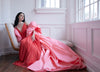 Pink Taffeta Fashion Bow Cape With Long Train  DJ203