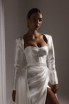 Sleek Wedding Jacket Mikado Satin ZJ299