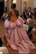 Pink Taffeta Cape With Long Train Women Outfit Jacket Chic ZJ165