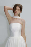 TT693 A Line Strapless Long Wedding Dress With Neck  Scarf