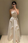 Simple Black A Line Korea Wedding Photoshoot Dresses