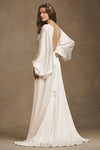 Soft Satin Bohemian Long Wedding Dress Backless