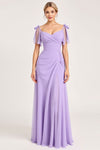 Sweetheart A Line Long Chiffon Bridesmaid Dress Floor Length