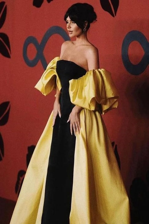 Big Puffy Sleeves Taffeta Yellow Cape – TANYA BRIDAL Big Puffy Sleeves Taffeta Yellow Cape – TANYA BRIDAL