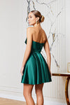 Green Short Mini Homecoming Dress Strapless Party Gown 24371719