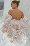 Romantic Mermaid Wedding Dress With Detachable Rose Flower Cape