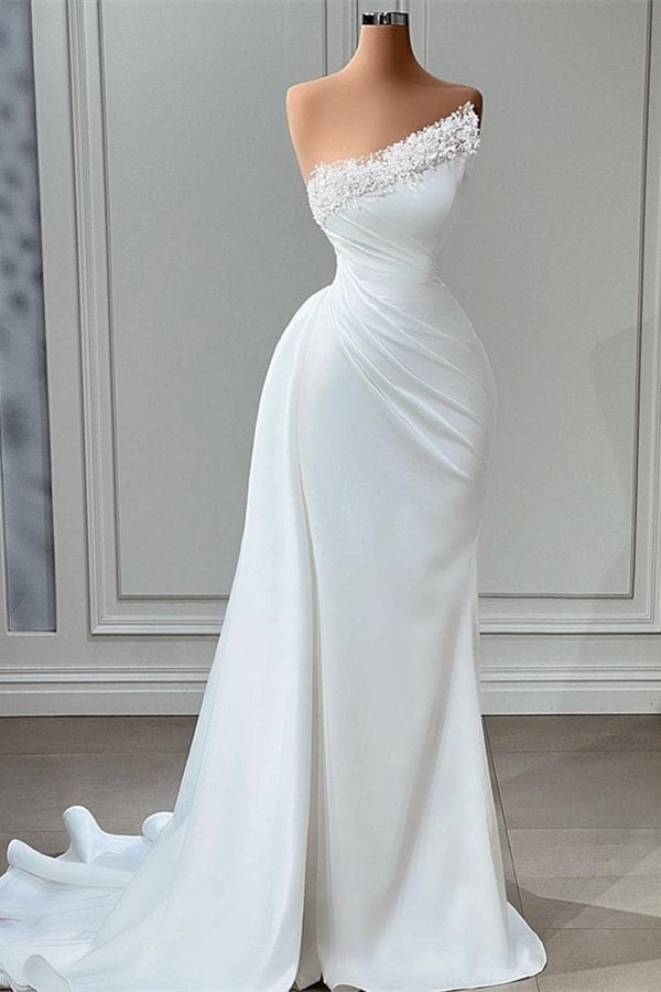 Modest Wedding Dress Beads Sheath Bridal Gown TANYA BRIDAL Modest Wedding Dress Beads Sheath Bridal Gown TANYA BRIDAL