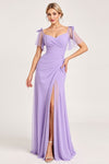 Sweetheart A Line Long Chiffon Bridesmaid Dress Floor Length