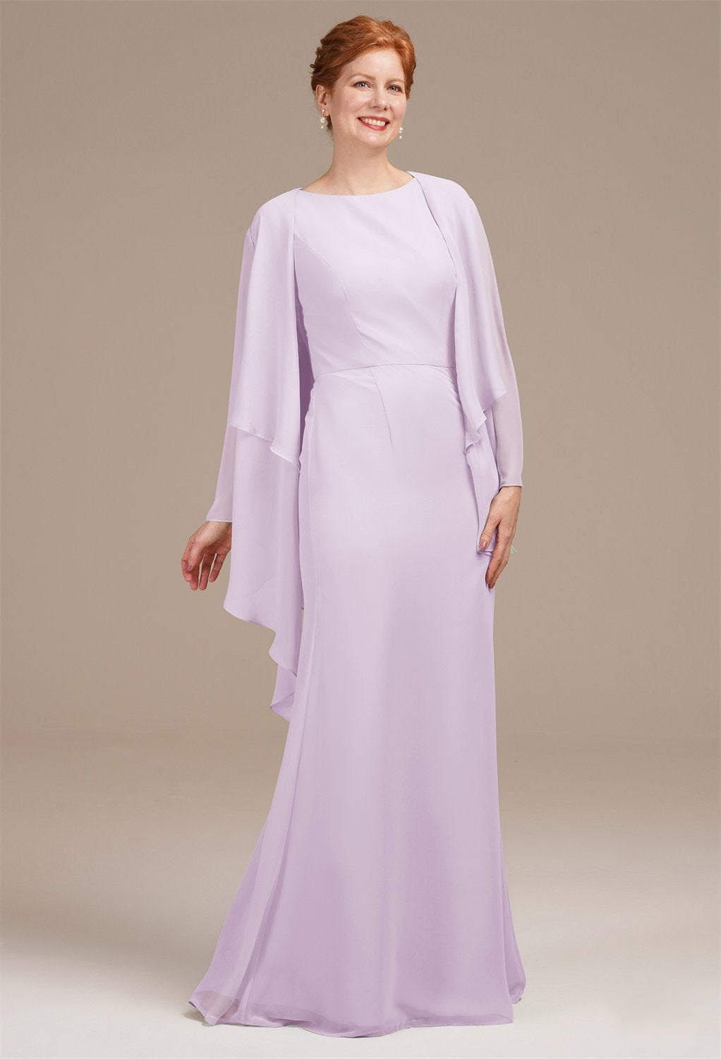 Lavender Long Elegant Chiffon Mother Of The Bride Dress – TANYA BRIDAL