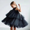 Tiered Tulle Wedding Flower Girl Dress Party Gown