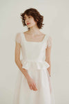 Modest Long Wedding Dress Short Sleeves
