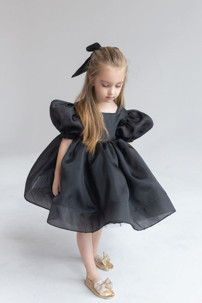 Black Organza Girl Party Dress Birthday Gown – TANYA BRIDAL Black Organza Girl Party Dress Birthday Gown – TANYA BRIDAL