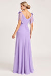Sweetheart A Line Long Chiffon Bridesmaid Dress Floor Length