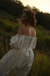 Off The Shoulder A Line Taffeta Long Wedding Dress