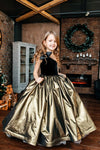 #DZ9407 Luxyry Black And Gold Girl Dress