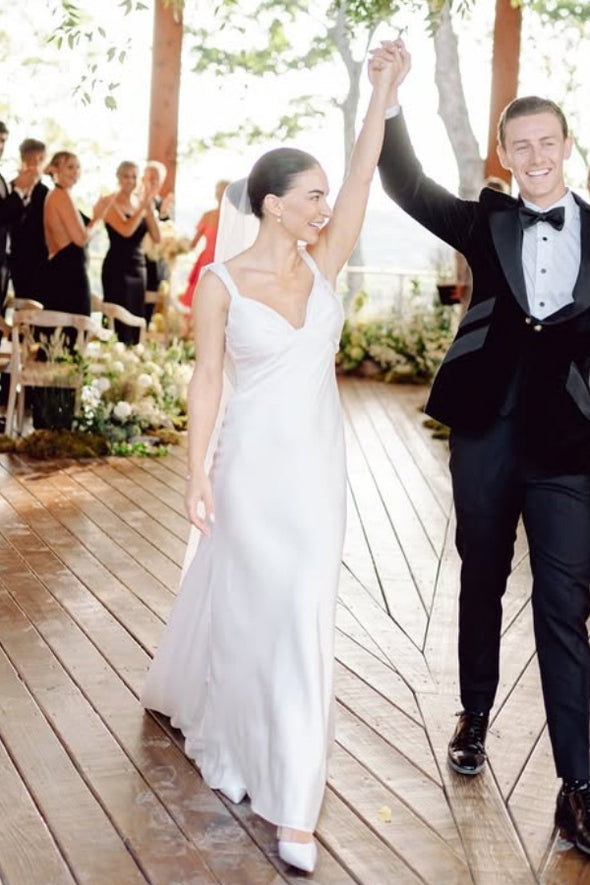 #DZ9310 Long Simple Sheath Wedding Dress