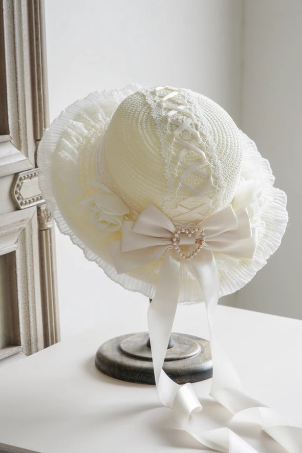 Lolita Wedding Hats With Bow Sashes