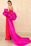 Dramatic Sleeves Sweeping Cape ，Fuchsia Taffeta Jacket DJ301