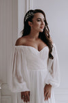 Off The Shoulder Wedding Dress With Puffy Sleeves
