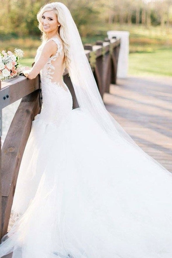 V30 Simple Tulle Long Wedding Veil