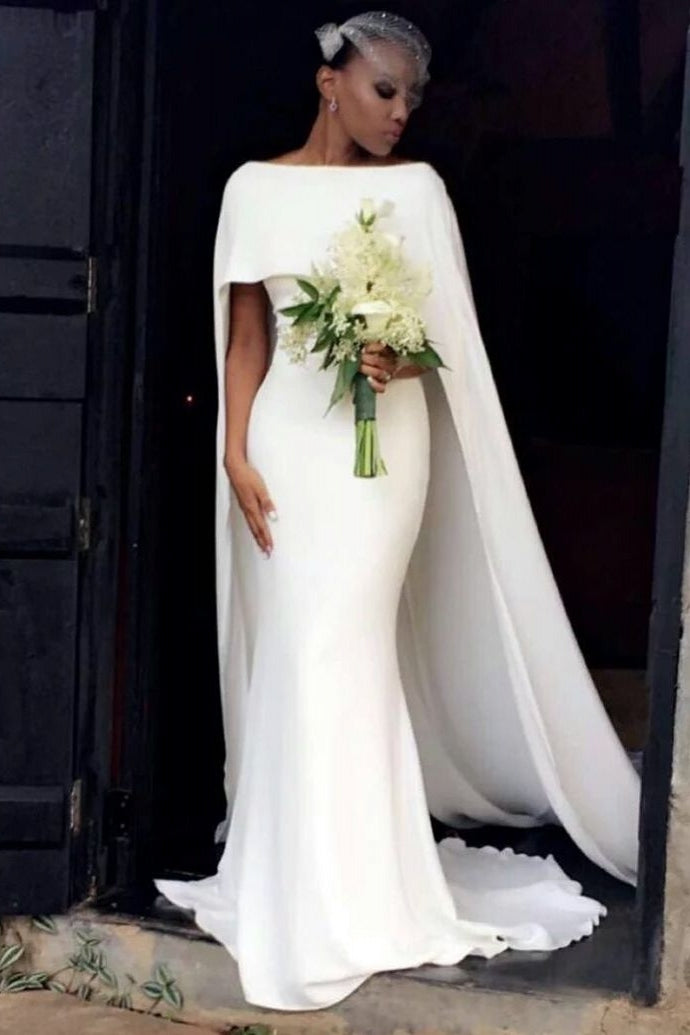 Glorious Mermaid With Capes Wedding Dresses Glorious Mermaid With Capes Wedding Dresses