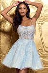 Homecoming Dress Sexy Illusion Spaghetti Strap Cocktail Dresses