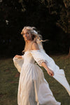 Off The Shoulder A Line Taffeta Long Wedding Dress