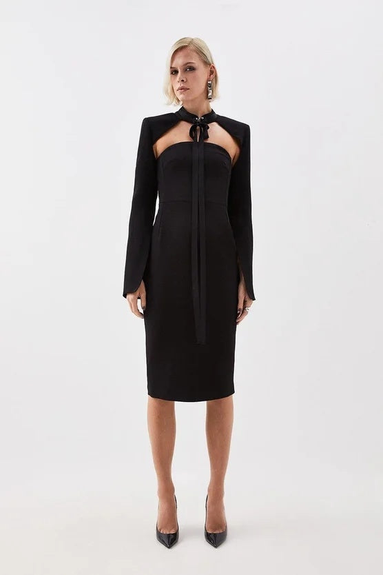 #DZ9441 Black Lady Jacket For Party