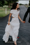 Boho Wedding Dresses A Line Short Sleeve Noivas ZW0250