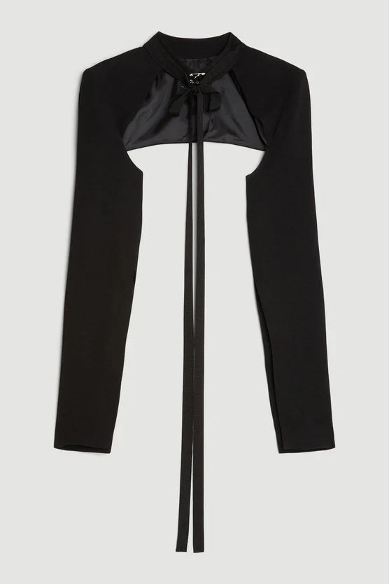 #DZ9441 Black Lady Jacket For Party