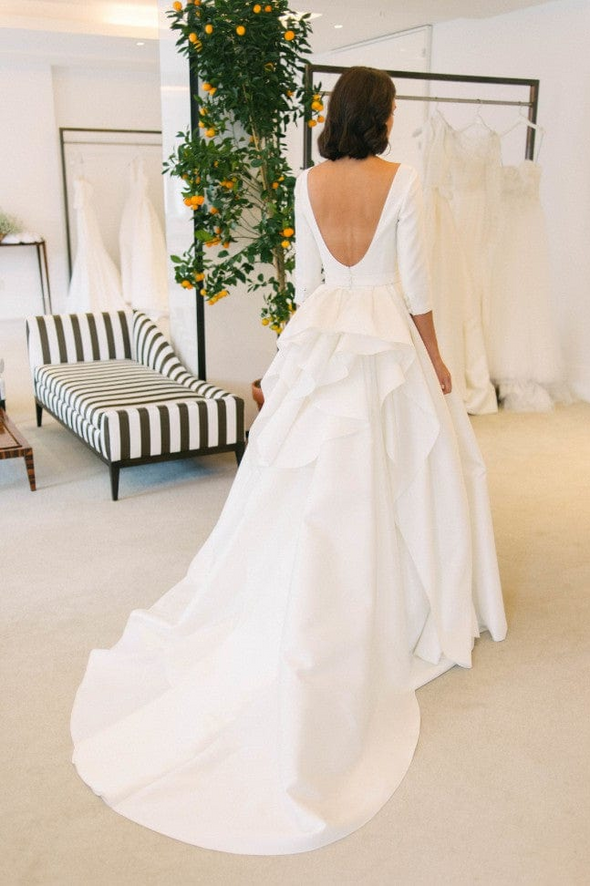 Mikado Ball Gown Wedding Dress Backless