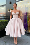 A Line Pearl Pink Homecoming Party Gowns With Pockets 24372029