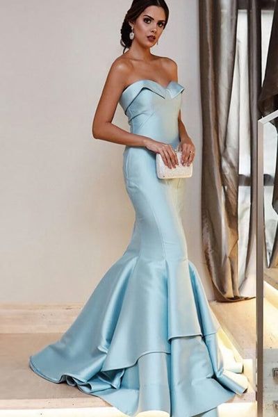 light blue mermaid dress Off-Shoulder Sky Blue sparkly prom with Detachable Train, Beading, and Split Hem for Formal Evening Parties and Pageants bridal shower Fabulous Light Blue Mermaid Sleeveless