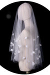 V111 Short Tulle Wedding Bridal Veils With Handmade Flowers