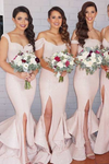 Long Sequins Slit Bridesmaid Dresses