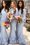 Long Mermaid Bridesmaid Dress With Wrap