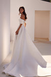Chic Off-The-Shoulder Wedding Gown With Boned Corset DW896