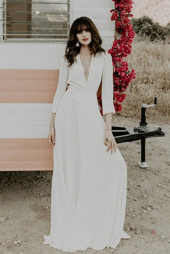 Soft Satin Bridal Gowns Split Engagement Dress Beach Noivas DW514 TANYA BRIDAL Soft Satin Bridal Gowns Split Engagement Dress Beach Noivas DW514 TANYA BRIDAL