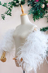 Black Puffy Detachable Ostrich Feather Sleeves For Wedding Party