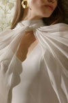 #DZ9429 Long Wedding Cape With High Neck